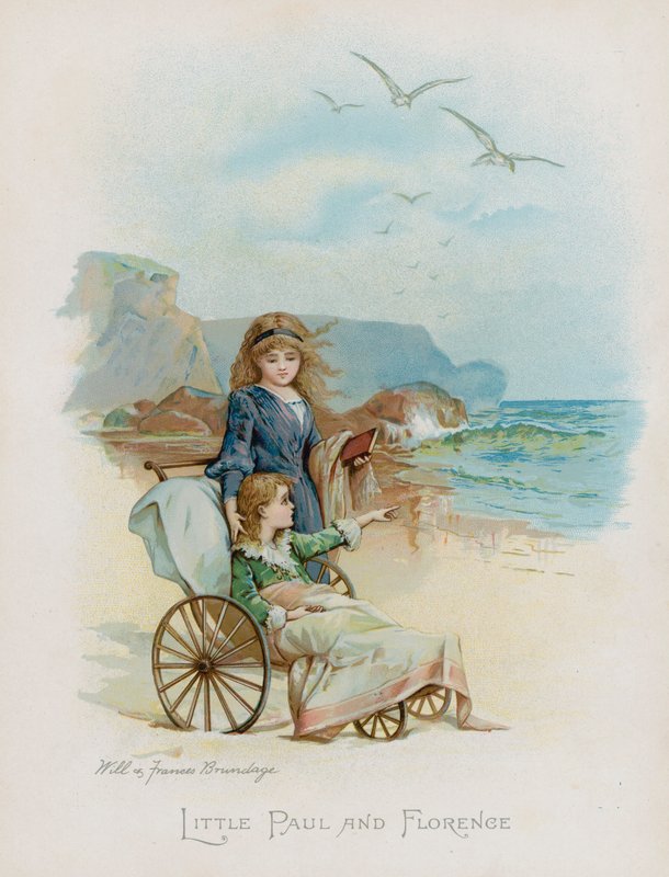 Mały Paweł i Florencja (chromolitho) autorstwa Frances Brundage