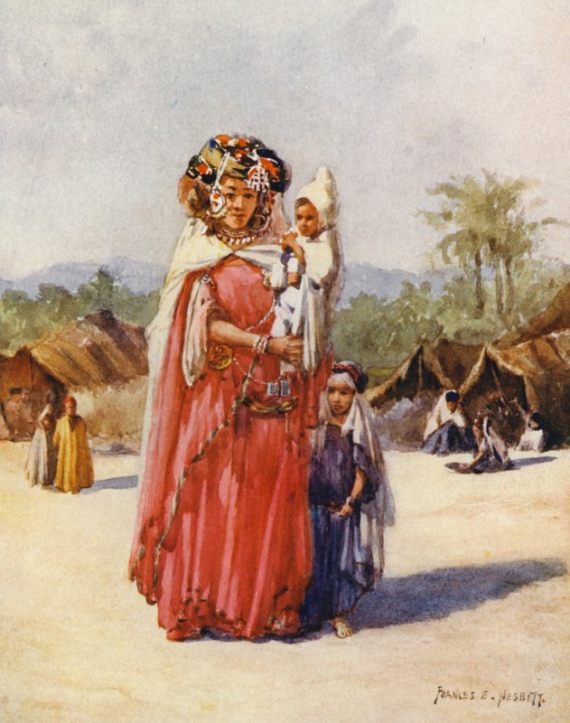 Kobieta z Biskry (kolorowa litografia) autorstwa Frances Nesbitt