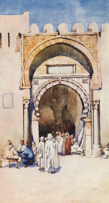 Brama Maurów, Kairouan (kolorowa litografia) autorstwa Frances Nesbitt