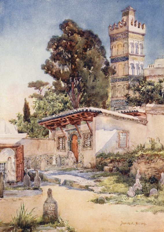 Meczet Sidi Abder Rahman, Algier (kolorowa litografia) autorstwa Frances Nesbitt