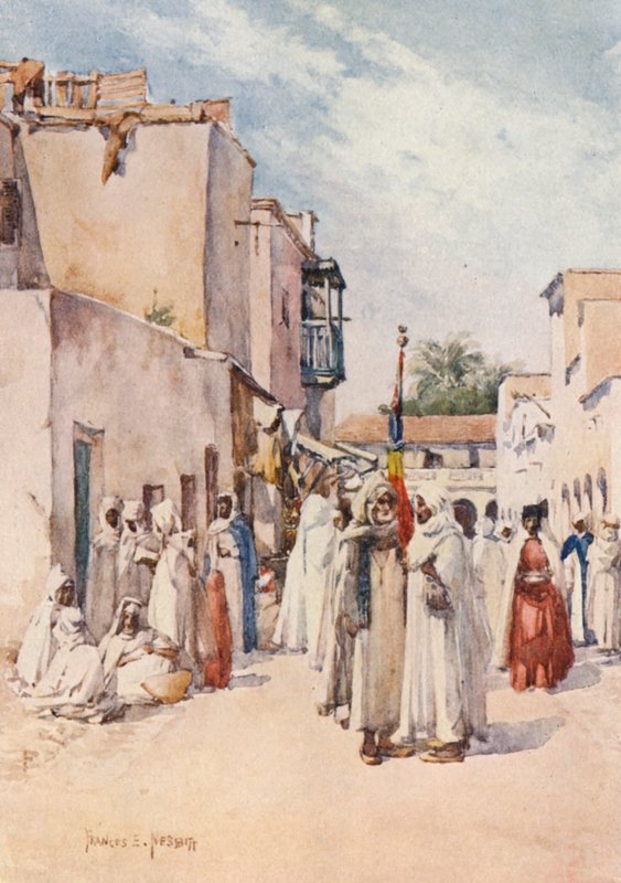 The Begging Marabout (kolorowa litografia) autorstwa Frances Nesbitt