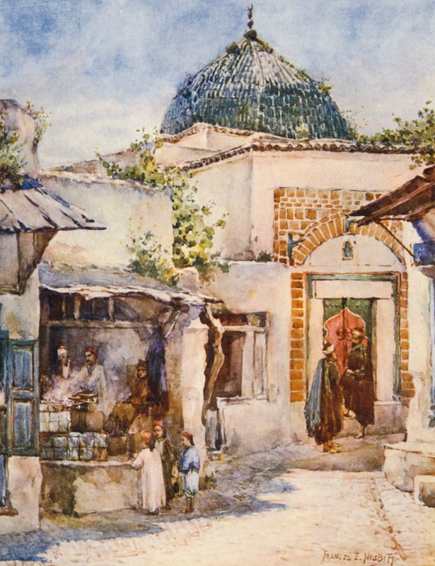 The Fritter Shop, Tunis (druk kolorowy) autorstwa Frances Nesbitt
