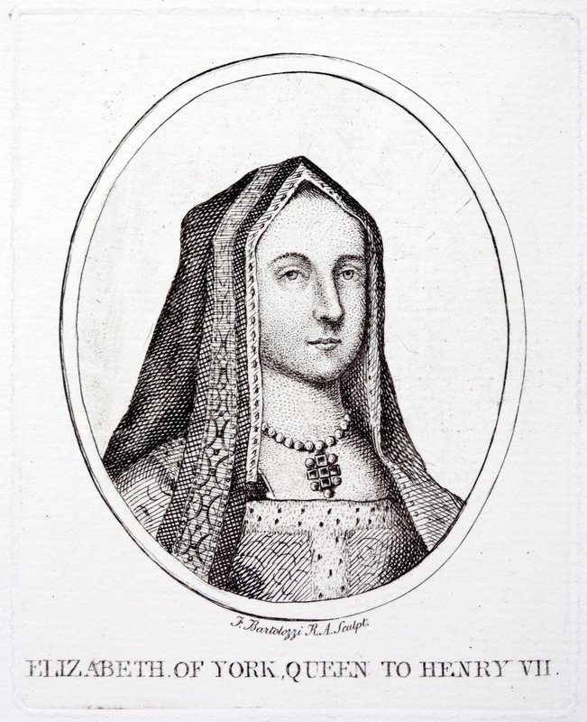 Elżbieta York, królowa małżonka króla Henryka VII (grafika) autorstwa Francesco (after) Bartolozzi