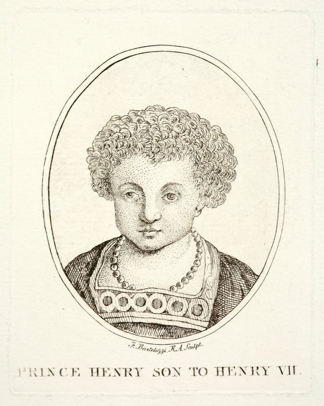 Książę Henryk, przyszły król Henryk VIII, syn Henryka VII i Elżbiety York (ryty) autorstwa Francesco (after) Bartolozzi