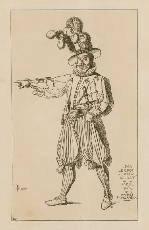 Jean le Grott z Lucerny, gwardzista papieża, 1613 autorstwa Francesco Villamena