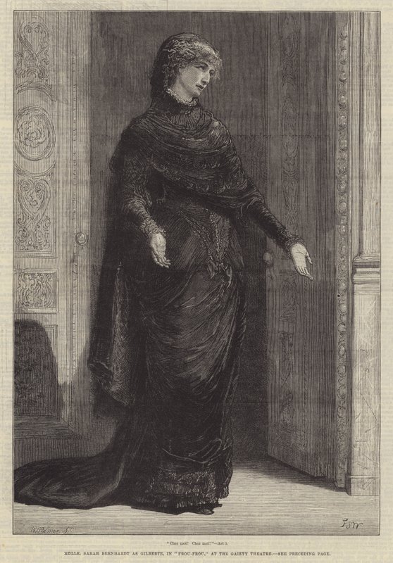 Mademoiselle Sarah Bernhardt jako Gilberte, we Frou-Frou, w Gaiety Theatre autorstwa Francis S. Walker