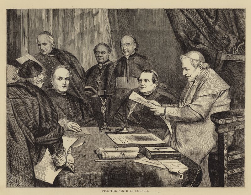 Pius Dziewiąty w Radzie autorstwa Francis Wilfred Lawson