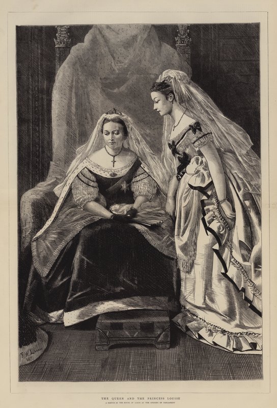 Królowa i Księżniczka Luiza autorstwa Francis Wilfred Lawson