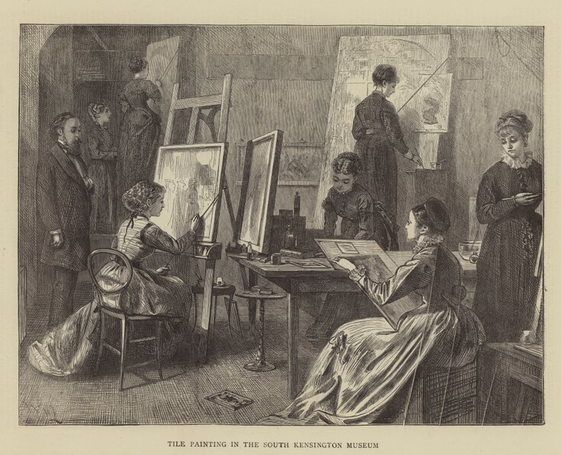 Malowanie płytek w Muzeum South Kensington autorstwa Francis Wilfred Lawson