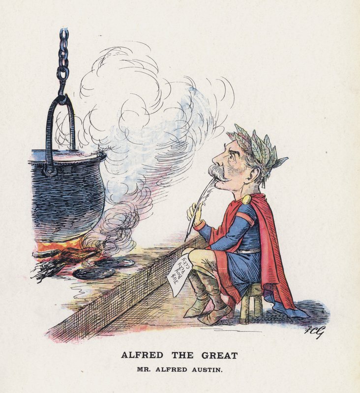 Alfred Wielki, pan Alfred Austin (kolor lito) autorstwa Francis Carruthers Gould