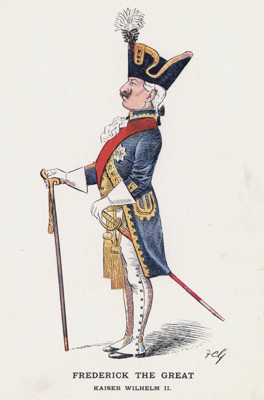 Fryderyk Wielki, Kaiser Wilhelm II (kolor lito) autorstwa Francis Carruthers Gould