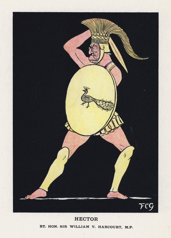 Hector, Rt Hon Sir William V Harcourt (kolor lito) autorstwa Francis Carruthers Gould