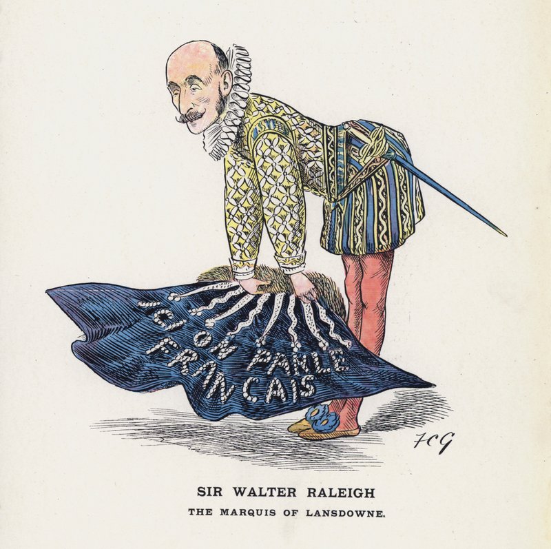 Sir Walter Raleigh, markiz Lansdowne (kolor lito) autorstwa Francis Carruthers Gould