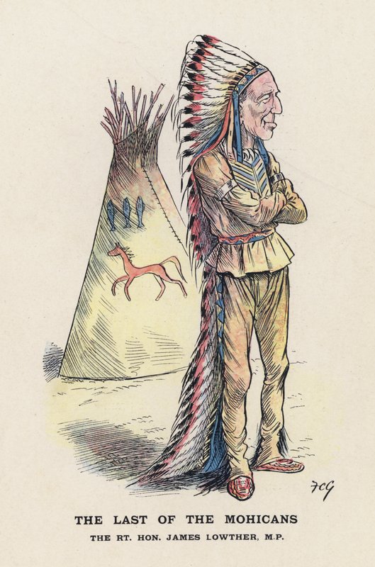 Ostatni Mohikanin, The Rt Hon James Lowther (kolor lito) autorstwa Francis Carruthers Gould
