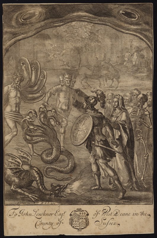 Eneasz, Sybil, Centaury, Gerion, Briareus, Hydra, Chimera autorstwa Francis Cleyn