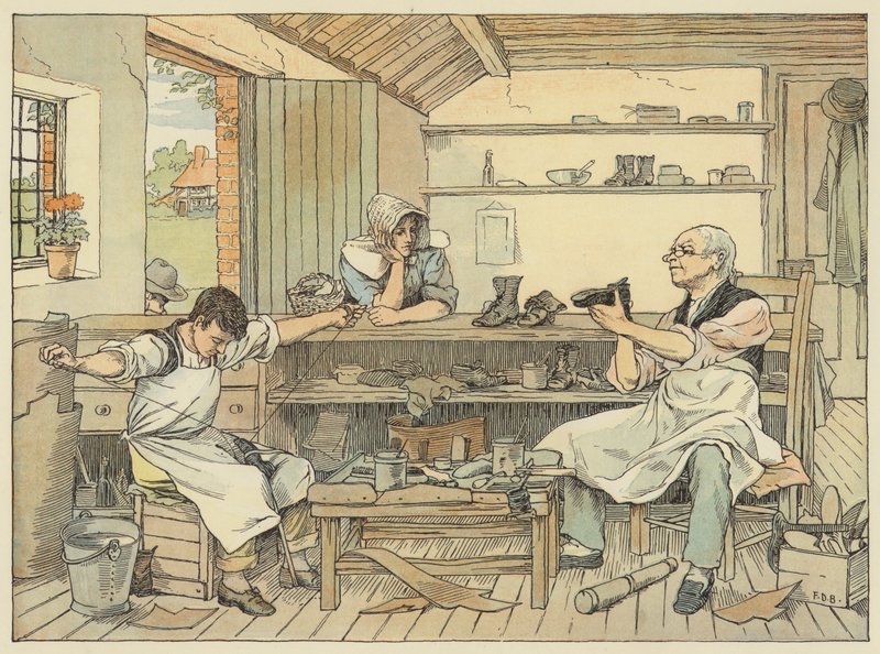Szewc (druk kolorowy) autorstwa Francis Donkin Bedford