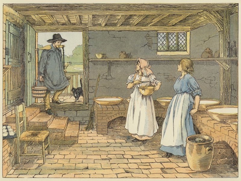 Mleczarz (kolorowa litografia) autorstwa Francis Donkin Bedford