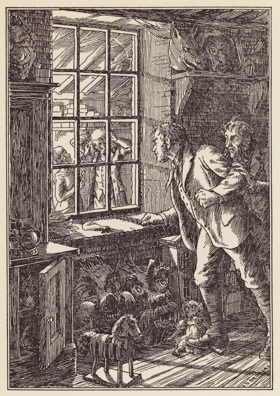 Ilustracja do Świerszcza na ognisku autorstwa Charlesa Dickensa (kolorowa litografia) autorstwa Francis Donkin Bedford