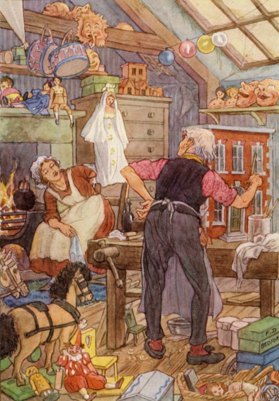 Ilustracja do Świerszcza na ognisku autorstwa Charlesa Dickensa (kolorowa litografia) autorstwa Francis Donkin Bedford