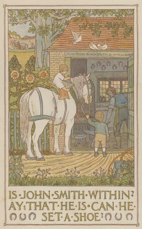 Czy John Smith jest w stanie ustawić but (kolorowa litografia) autorstwa Francis Donkin Bedford