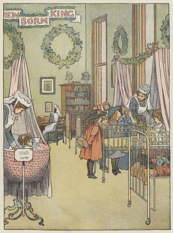 Londyn: Szpital Dziecięcy, Great Ormond Street (kolorowa litografia) autorstwa Francis Donkin Bedford