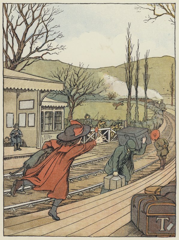 Londyn: The Country Station (kolorowa litografia) autorstwa Francis Donkin Bedford