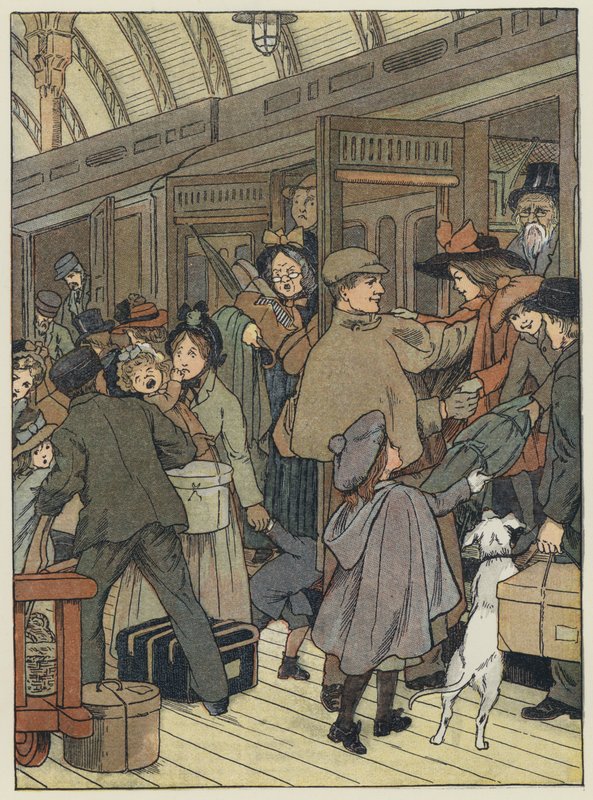 Londyn: London Terminus (kolorowa litografia) autorstwa Francis Donkin Bedford