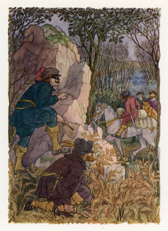 Wesoła Anglia: Zasadzka (kolorowa litografia) autorstwa Francis Donkin Bedford