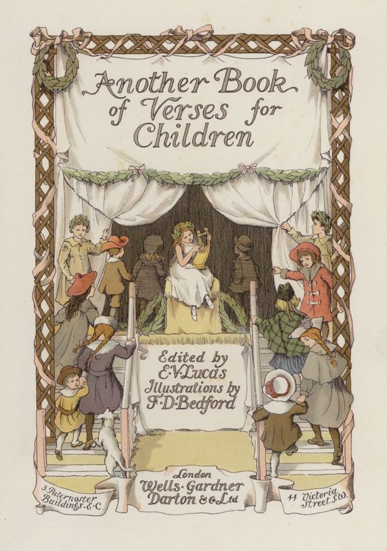 Ilustracja na stronie tytułowej do Another Book of Verses (kolorowa litografia) autorstwa Francis Donkin Bedford