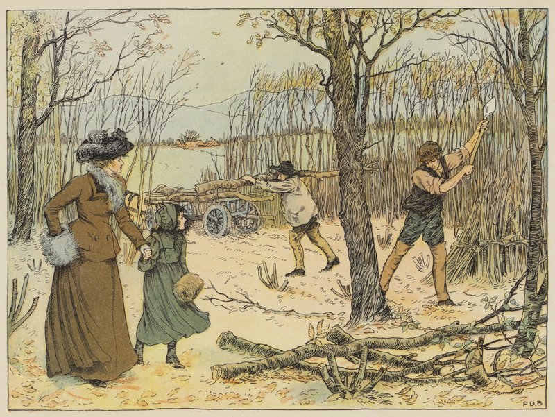 Woodman (kolorowa litografia) autorstwa Francis Donkin Bedford