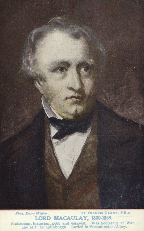 Thomas Babington Macaulay (1800-1859), angielski polityk i historyk autorstwa Francis Grant