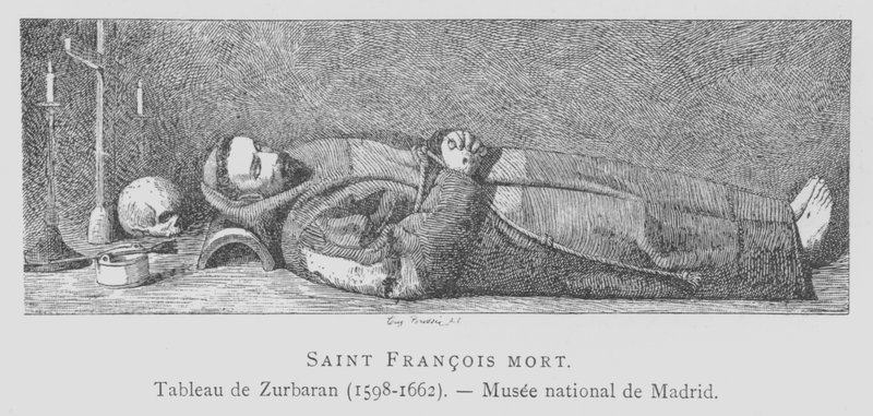 Martwe ciało św. Franciszka z Asyżu (lito) autorstwa Francisco de (after) Zurbaran