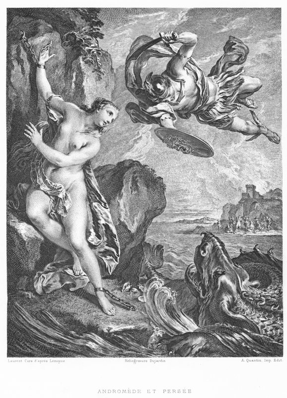 Andromeda i Persee (grawerowanie) autorstwa Francois (after) Boucher