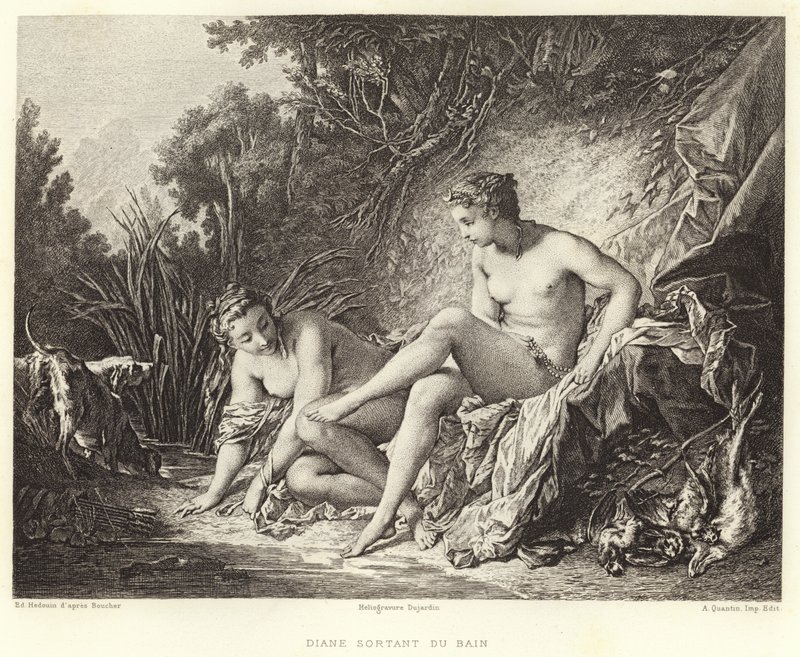 Diane wychodząca z kąpieli (grawerunek) autorstwa Francois (after) Boucher