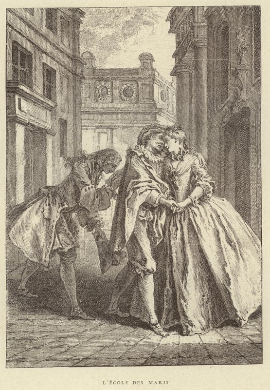 Szkoła Mężów (grafika) autorstwa Francois (after) Boucher