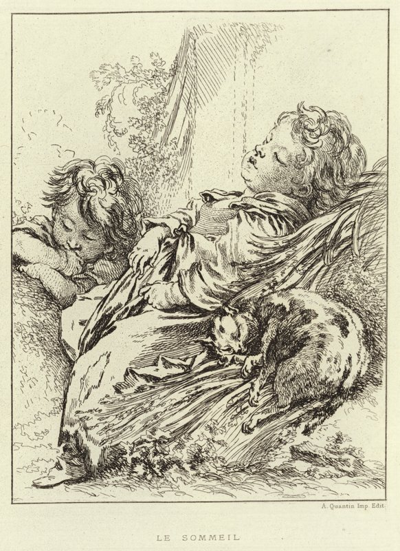 Sen (grawerowanie) autorstwa Francois (after) Boucher