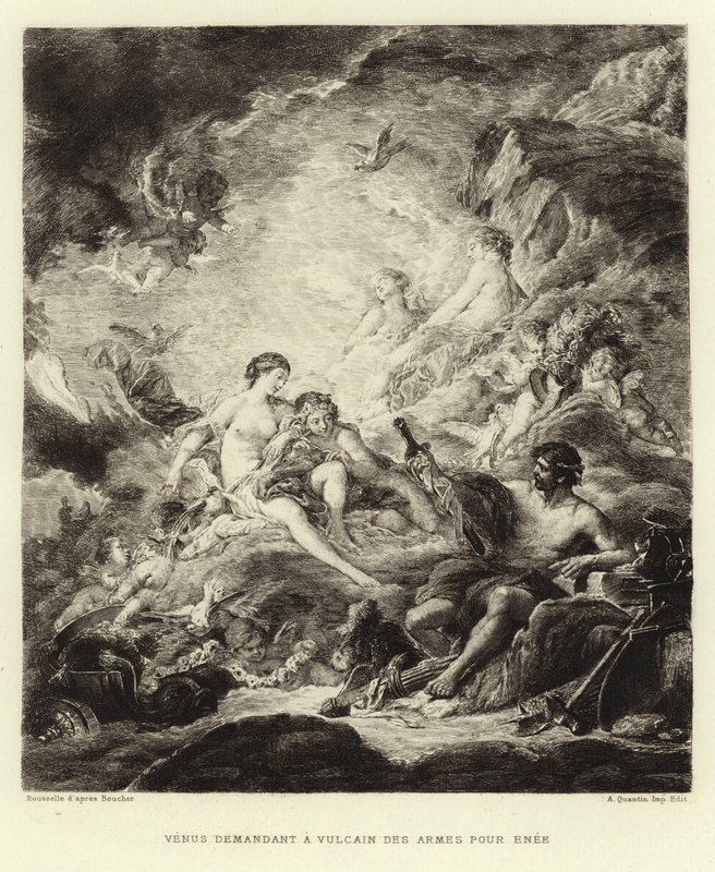Wenus prosi Wulkana o broń dla Eneasza (rycina) autorstwa Francois (after) Boucher