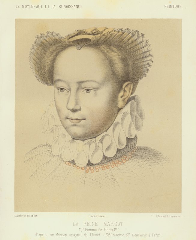 Margaret of Valois, pierwsza żona króla Henryka IV Francji (chromolitho) autorstwa Francois (after) Clouet