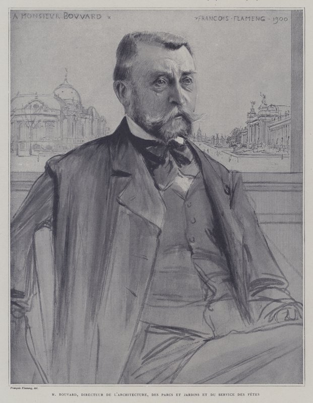 Joseph-Antoine Bouvard, francuski architekt i administrator (lito) autorstwa Francois (after) Flameng