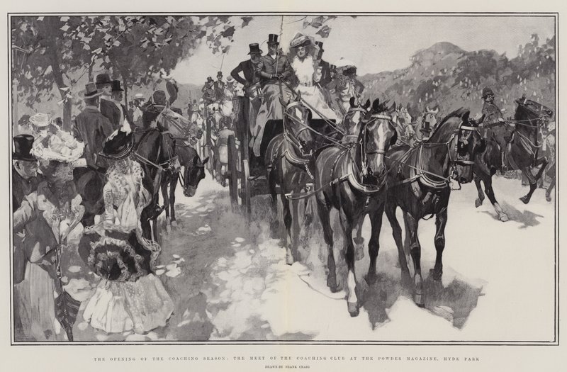 Otwarcie sezonu trenerskiego, spotkanie klubu trenerskiego w Powder Magazine, Hyde Park autorstwa Frank Craig