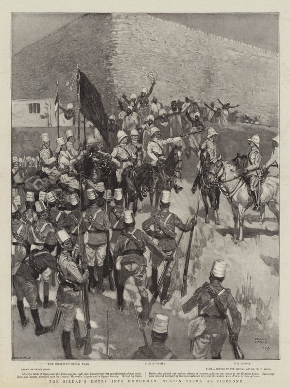 Wejście Sirdara do Omdurmanu, Slatin Pasha jako Cicerone autorstwa Frank Craig