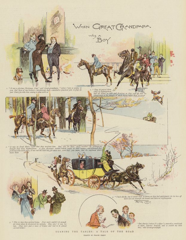 Turning the Tables, a Tale of the Road (chromolitho) autorstwa Frank Craig