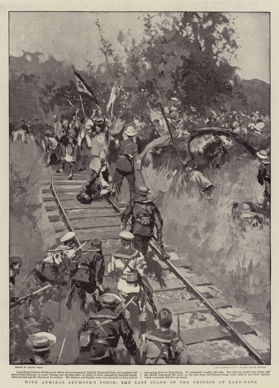 Z siłami admirała Seymoura, ostatni bastion Chińczyków w Lang-Fang autorstwa Frank Craig