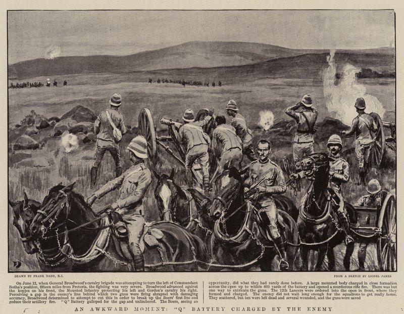 Niezręczny moment, bateria Q naładowana przez wroga autorstwa Frank Dadd