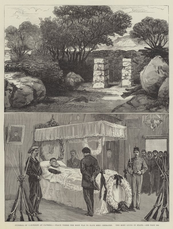 Pogrzeb Garibaldiego w Caprera autorstwa Frank Dadd
