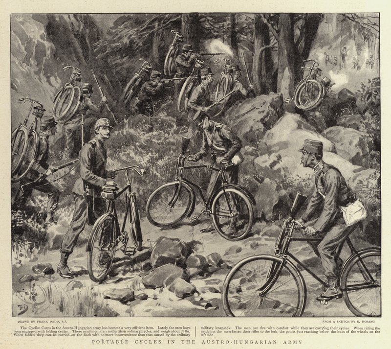 Rowery przenośne w armii austro-węgierskiej autorstwa Frank Dadd