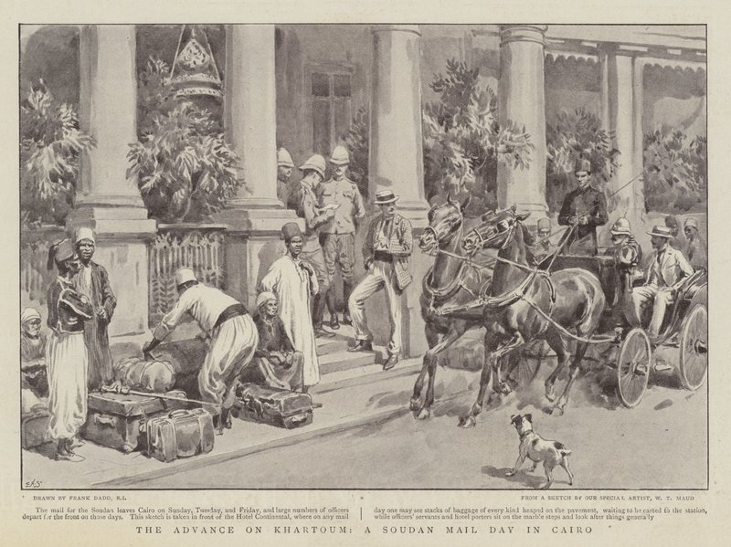 Natarcie na Chartum, Dzień Poczty Sudanu w Kairze autorstwa Frank Dadd