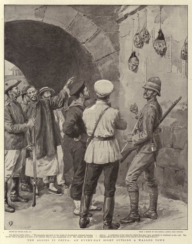 Alianci w Chinach, codzienny widok poza murami miasta autorstwa Frank Dadd