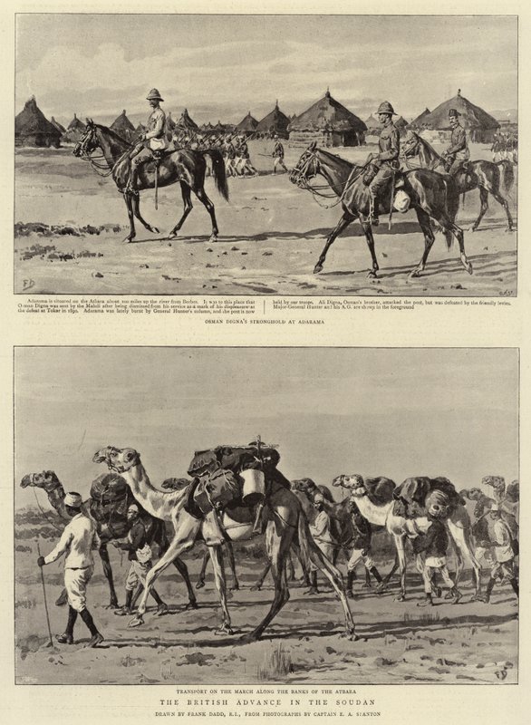 Natarcie brytyjskie w Sudanie autorstwa Frank Dadd