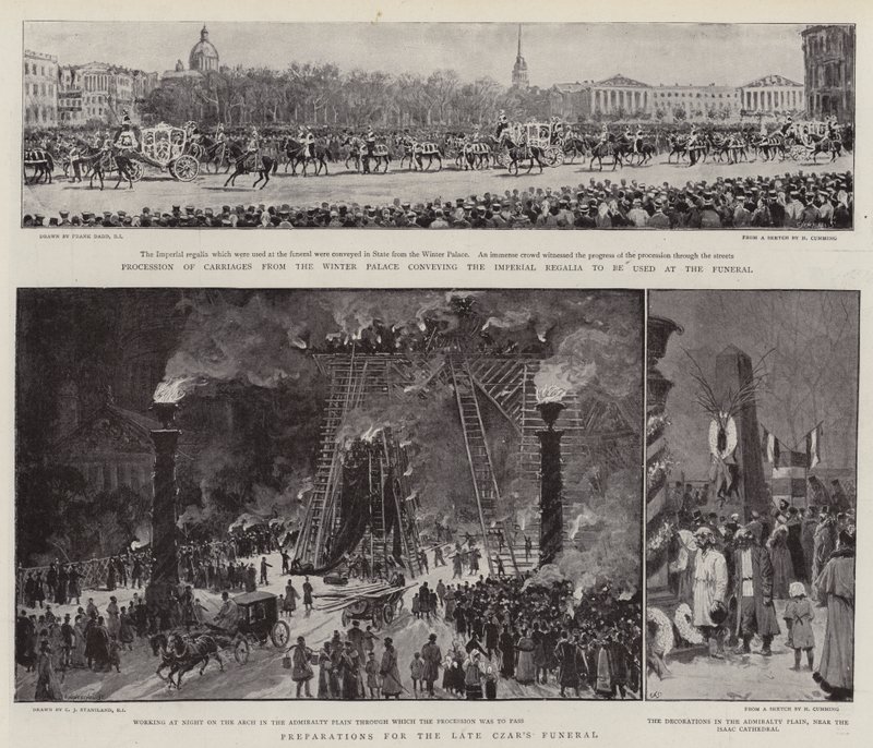 Pogrzeb cara w Petersburgu autorstwa Frank Dadd
